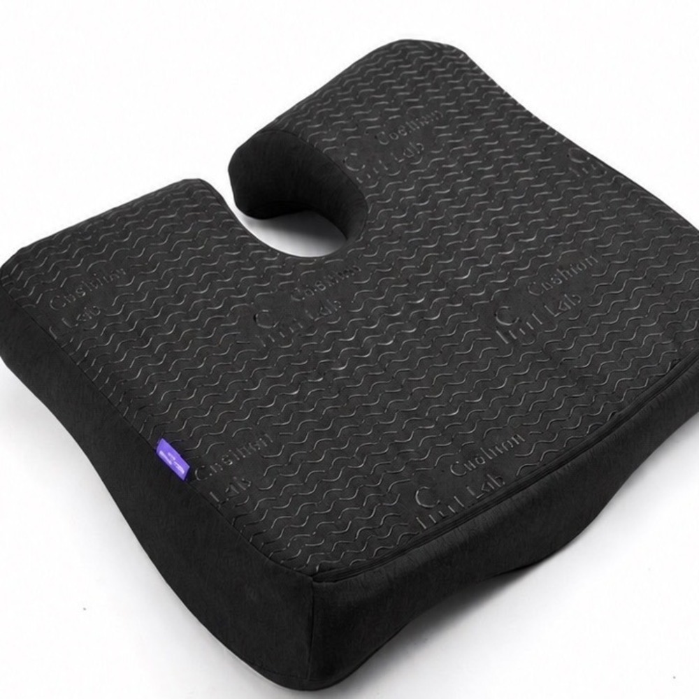 Cushion Lab Pressure Relief Seat Cushion Black Memory Foam Ergonomic New - Picture 4 of 5